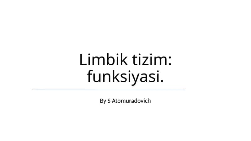Limbik tizim: funksiyasi 1