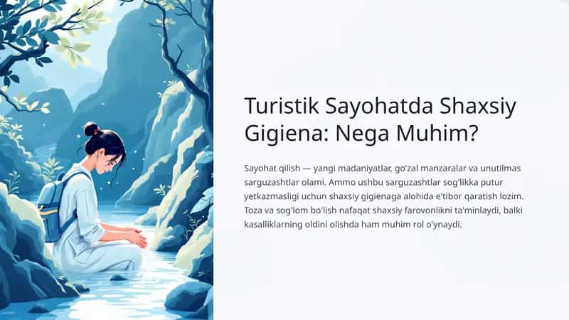 Turistik Sayohatda Shaxsiy Gigiena 1
