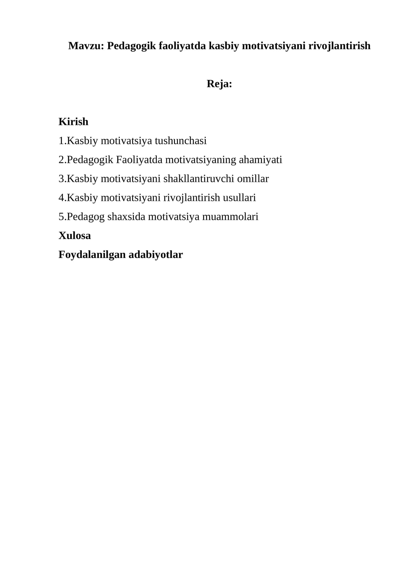 Pedagogik faoliyatda kasbiy motivatsiyani rivojlantirish 1