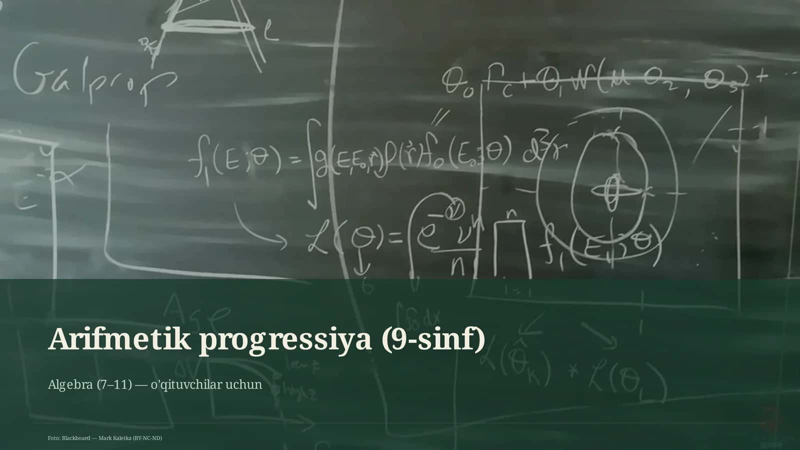 Arifmetik progressiya (9-sinf) 1