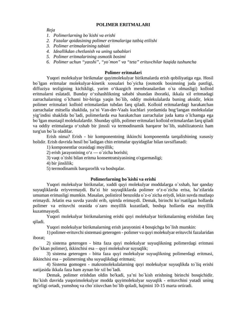 POLIMER ERITMALARI 1
