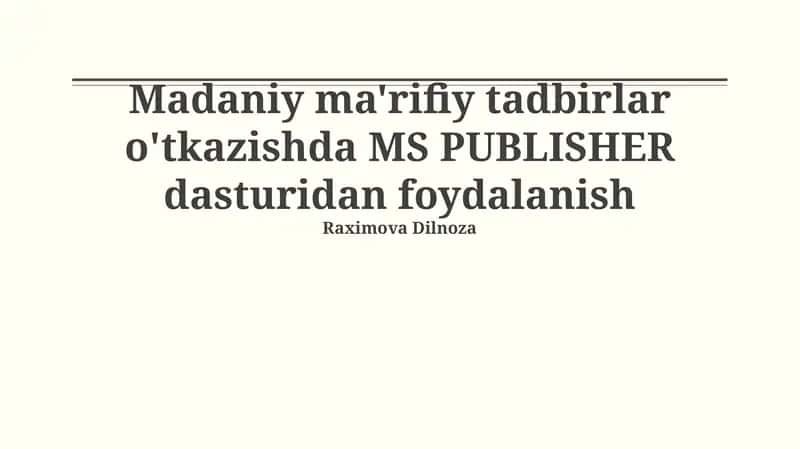 MS PUBLISHER dasturi 1
