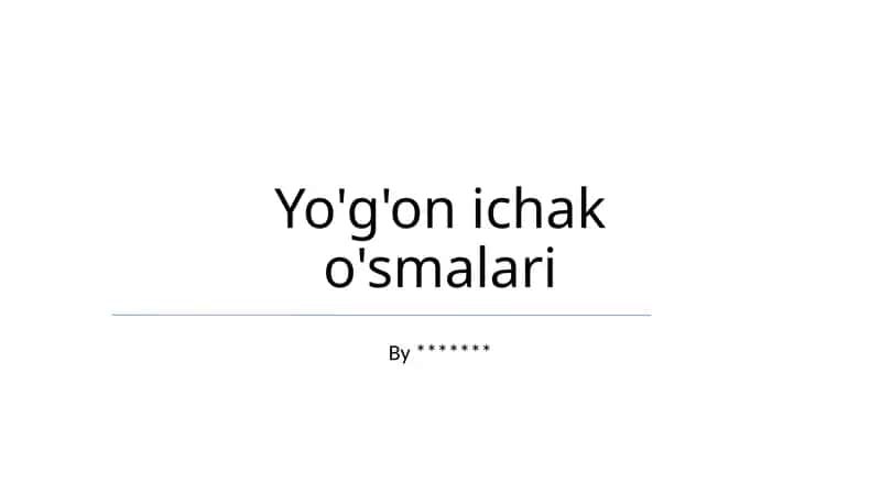 Yo'g'on ichak o'smalari 1