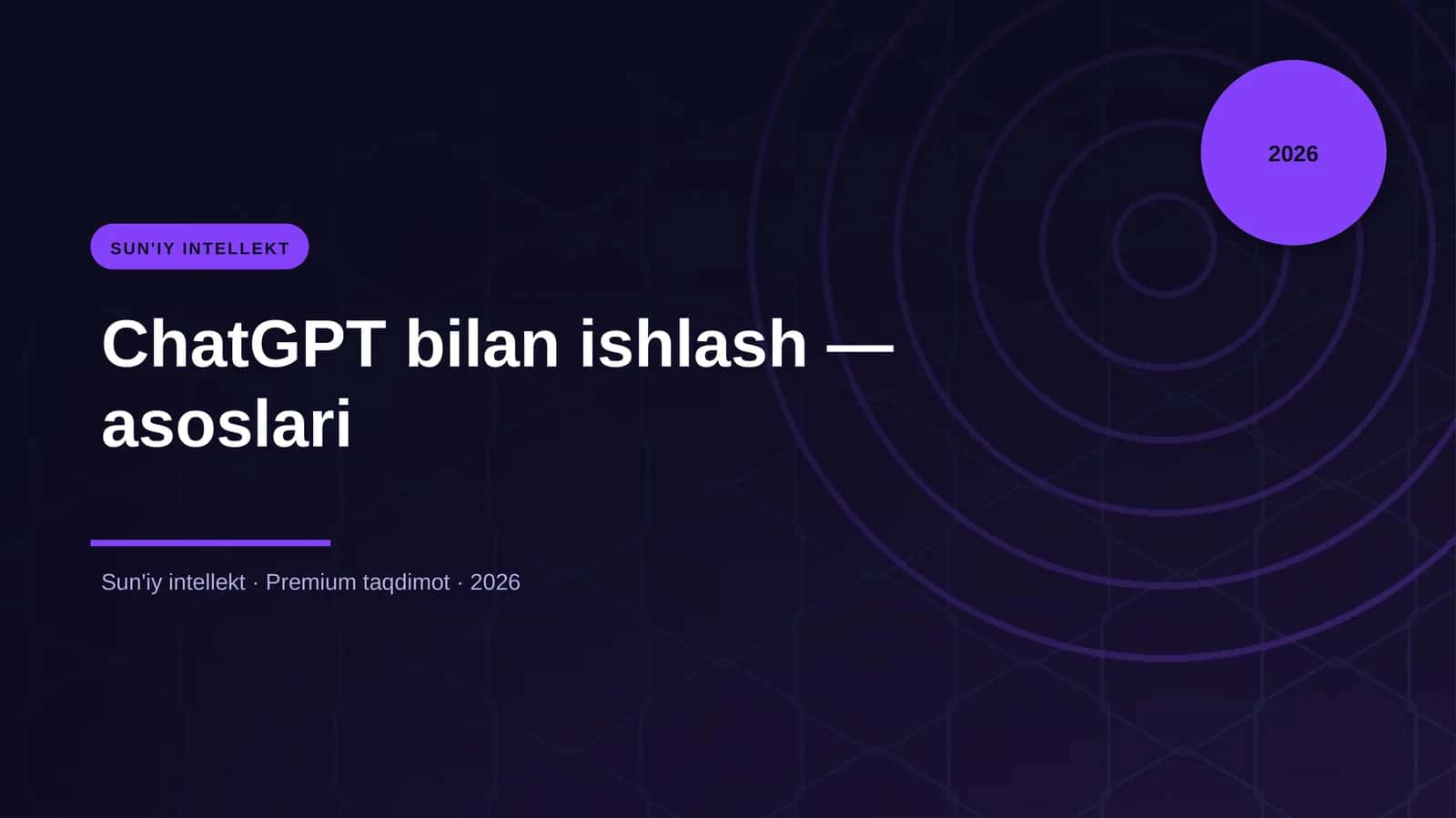 ChatGPT bilan ishlash — asoslari 1