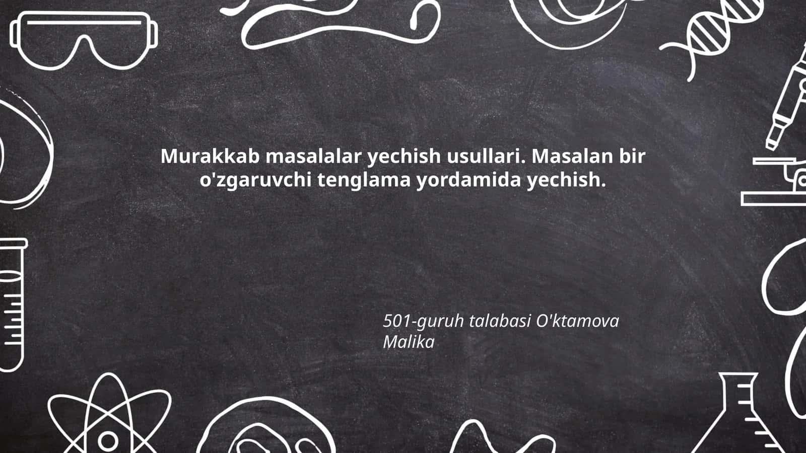 Murakkab masalalar yechish usullari 1
