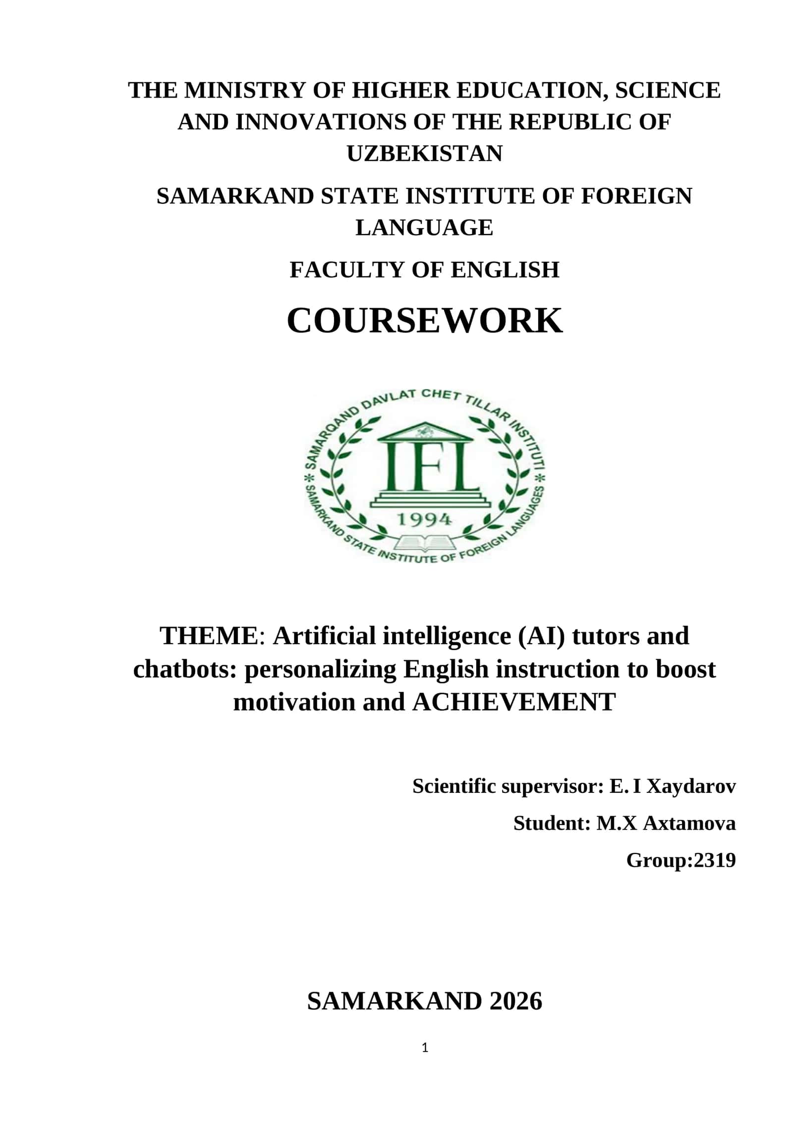 Artificial intelligence (AI) tutors and chatbots in English language teaching 1