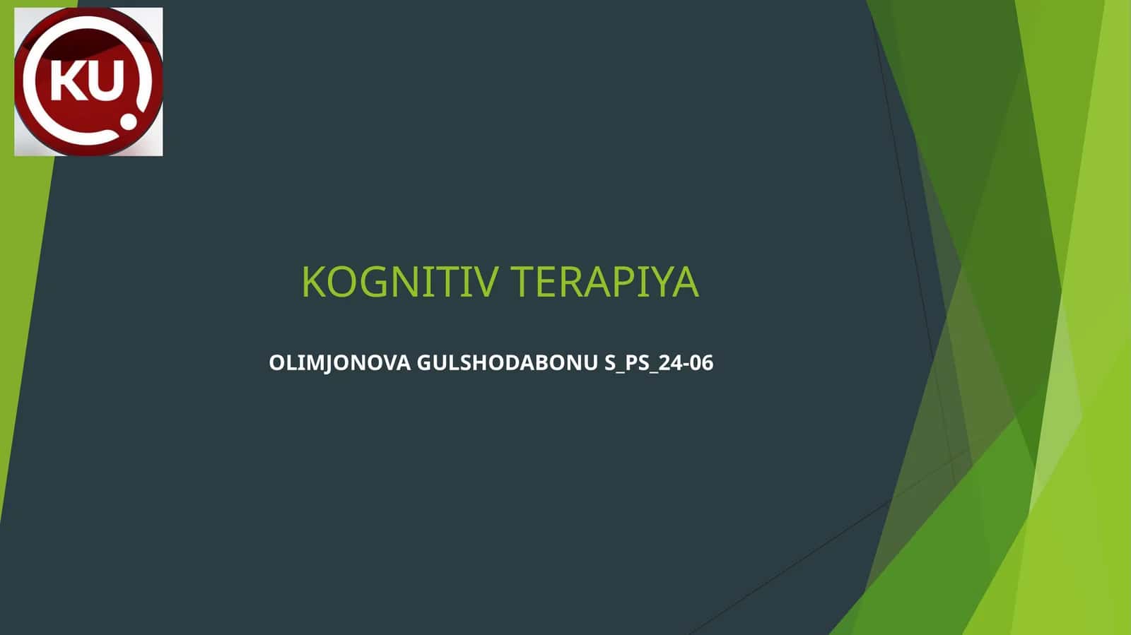KOGNITIV TERAPIYA 1