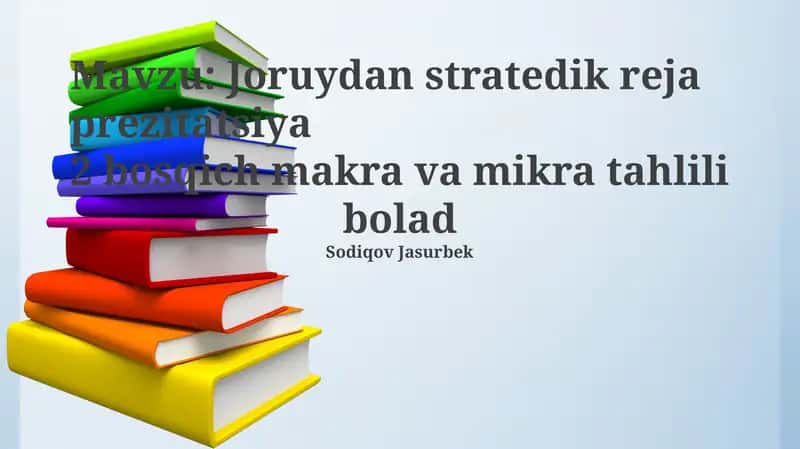 Joruydan stratedik reja prezitatsiya 1