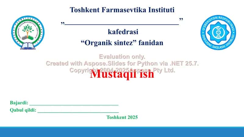 1. Parafinlar, olefinlar asosida olinadigan dori preparatlari. Taqdimot 11 bet. 1
