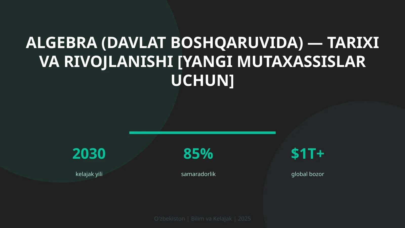 Algebra (davlat boshqaruvida) — tarixi va rivojlanishi [yangi mutaxassislar uchun] 1