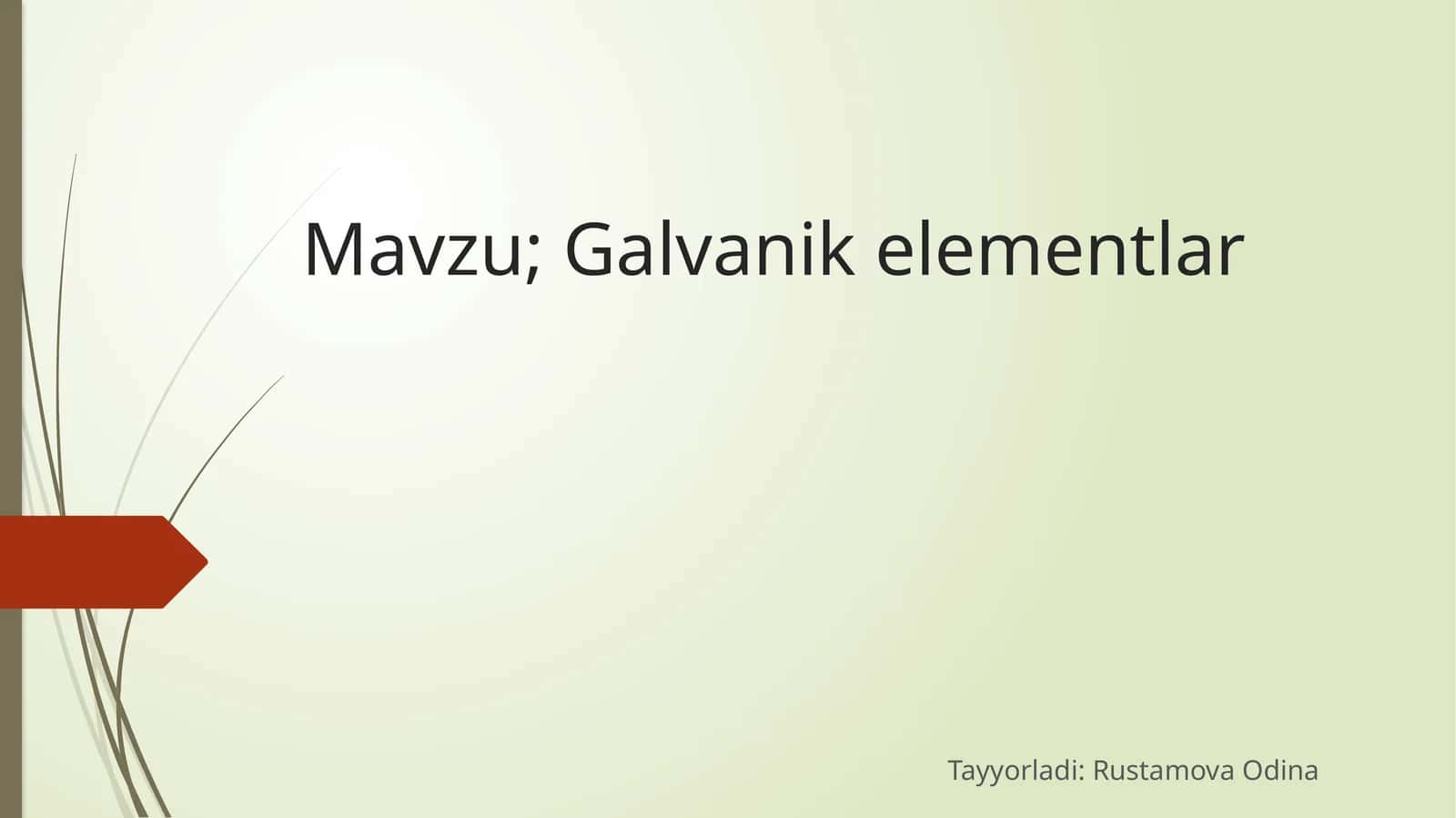 Galvanik elementlar 1