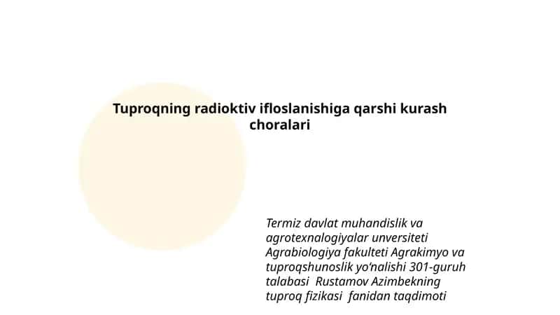 Tuproqning radioktiv ifloslanishiga qarshi kurash choralari 1