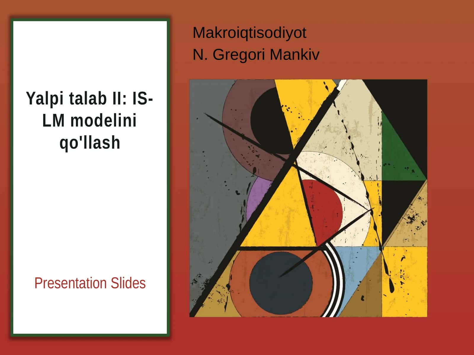 Yalpi talab II: IS-LM modelini qo'llash 1