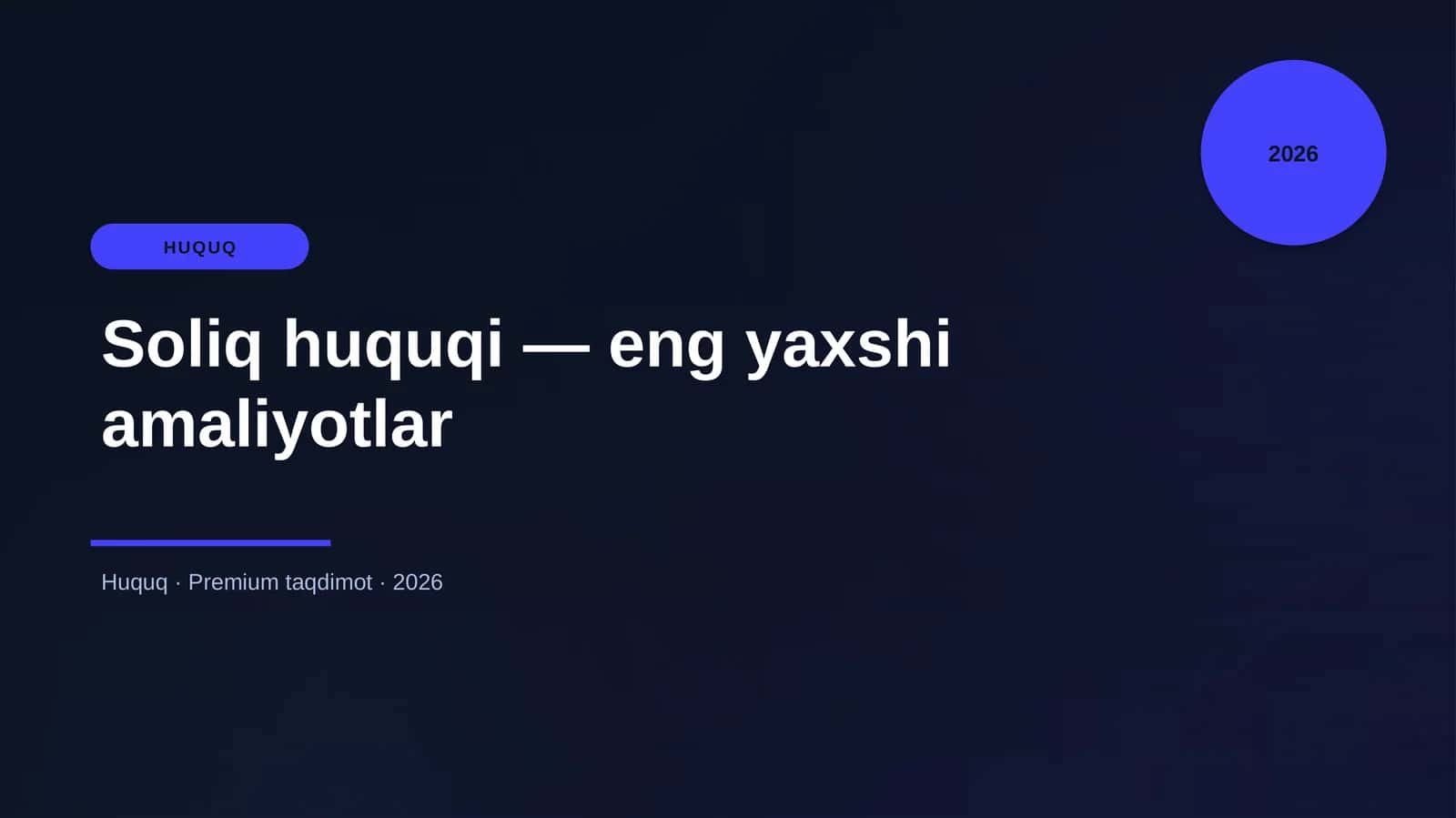 Soliq huquqi — eng yaxshi amaliyotlar 1