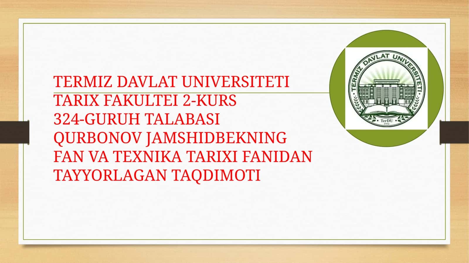 MAVZU: IX-XII ASRDA MUSULMON UYG'ONISH DAVRI 1