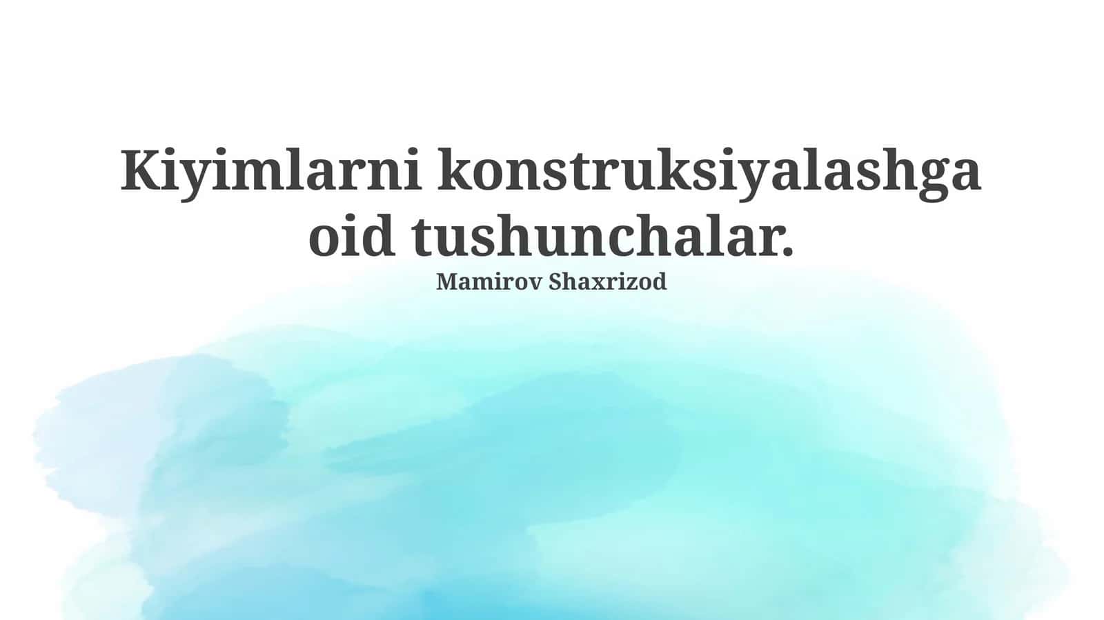 Kiyimlarni konstruksiyalashga oid tushunchalar 1