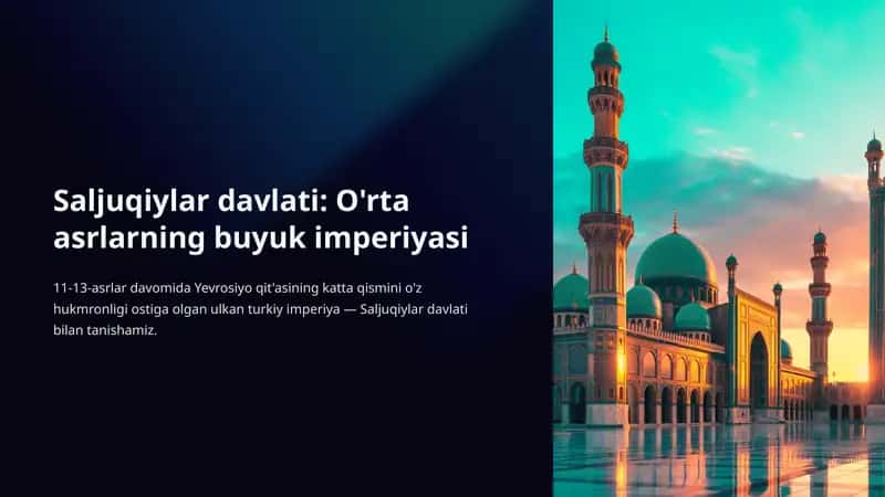 Saljuqiylar davlati: O'rta asrlarning buyuk imperiyasi 1