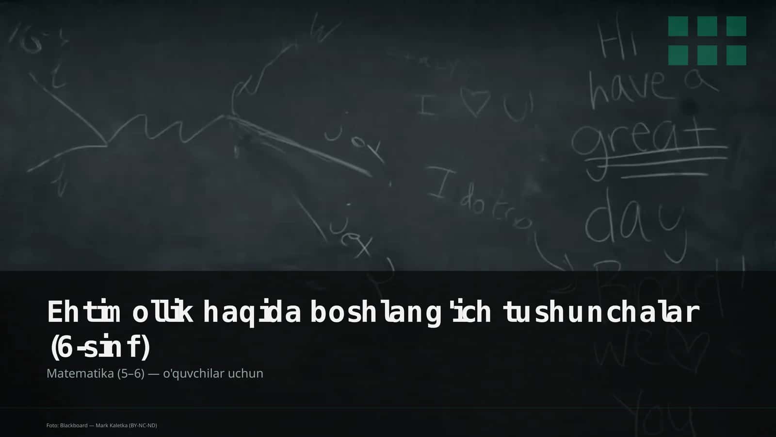 Ehtimollik haqida boshlang'ich tushunchalar (6-sinf) 1