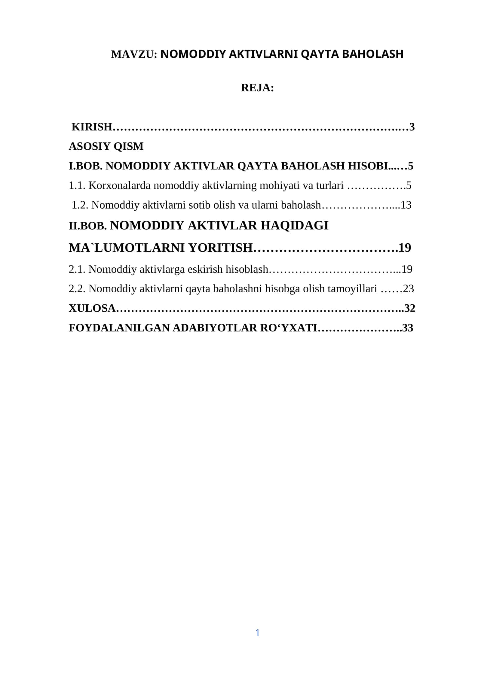 NOMODDIY AKTIVLARNI QAYTA BAHOLASH 1