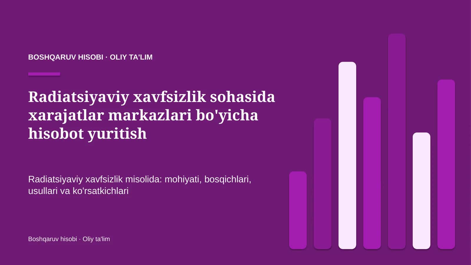 radiatsiyaviy xavfsizlik sohasida xarajatlar markazlari bo'yicha hisobot yuritish 7647 1