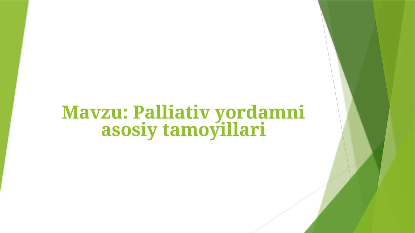 Palliativ yordamni asosiy tamoyillari 1