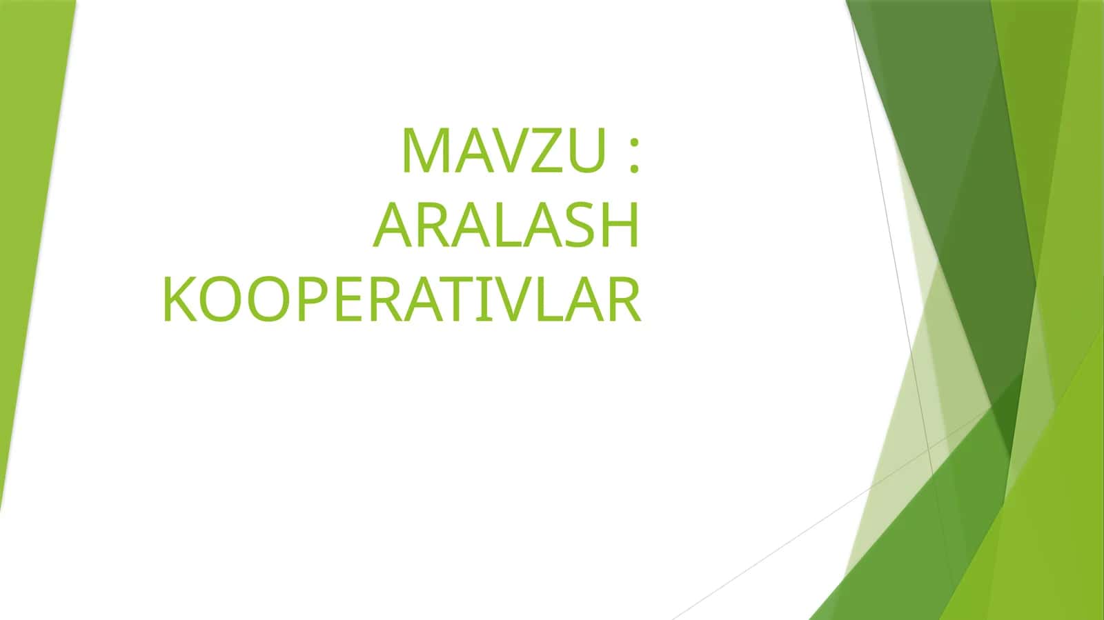 ARALASH KOOPERATIVLAR 1