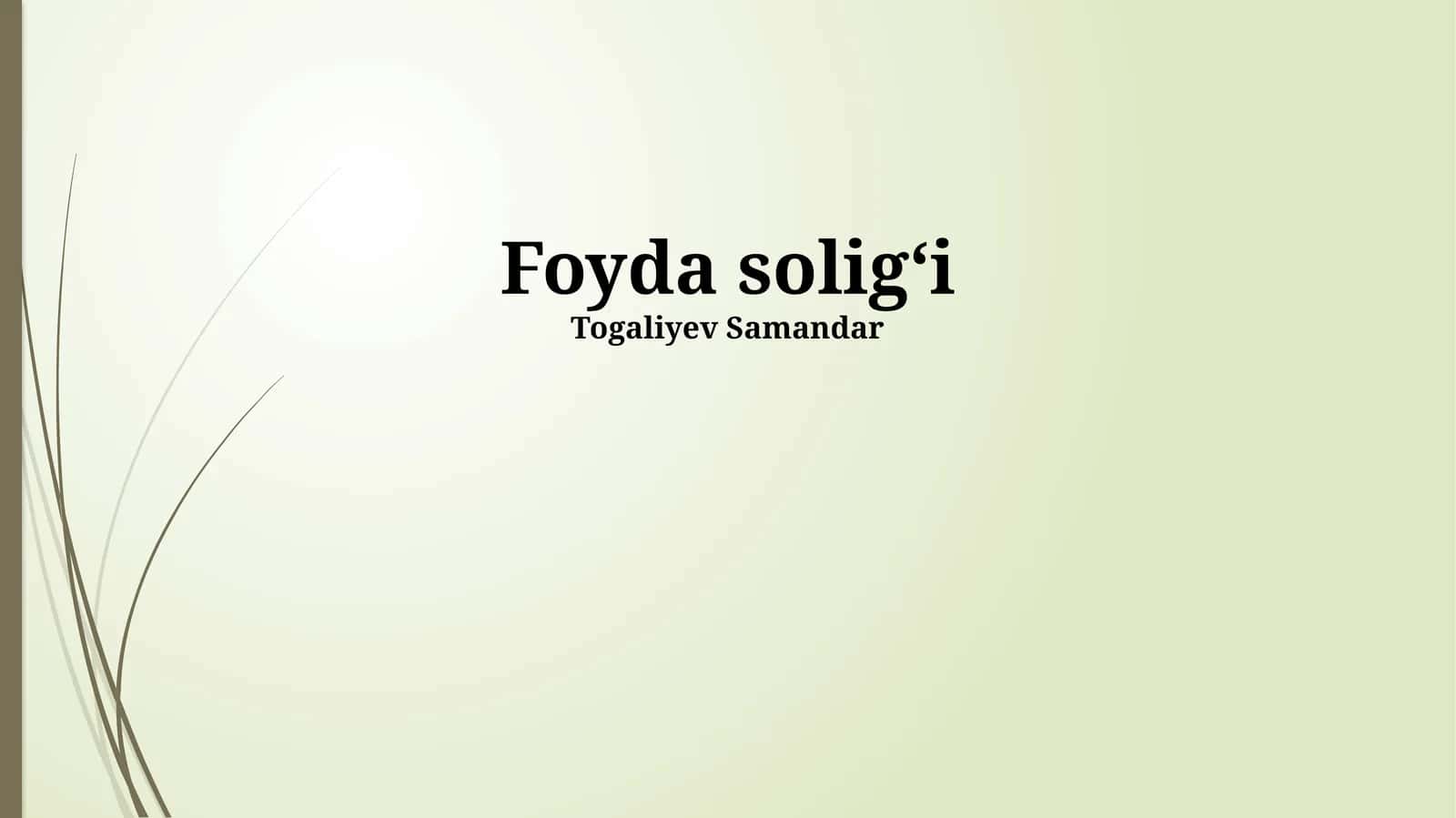 Daromad solig'i 1