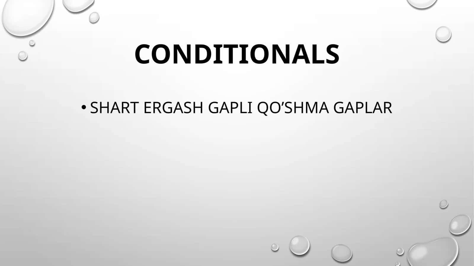 CONDITIONALS 1