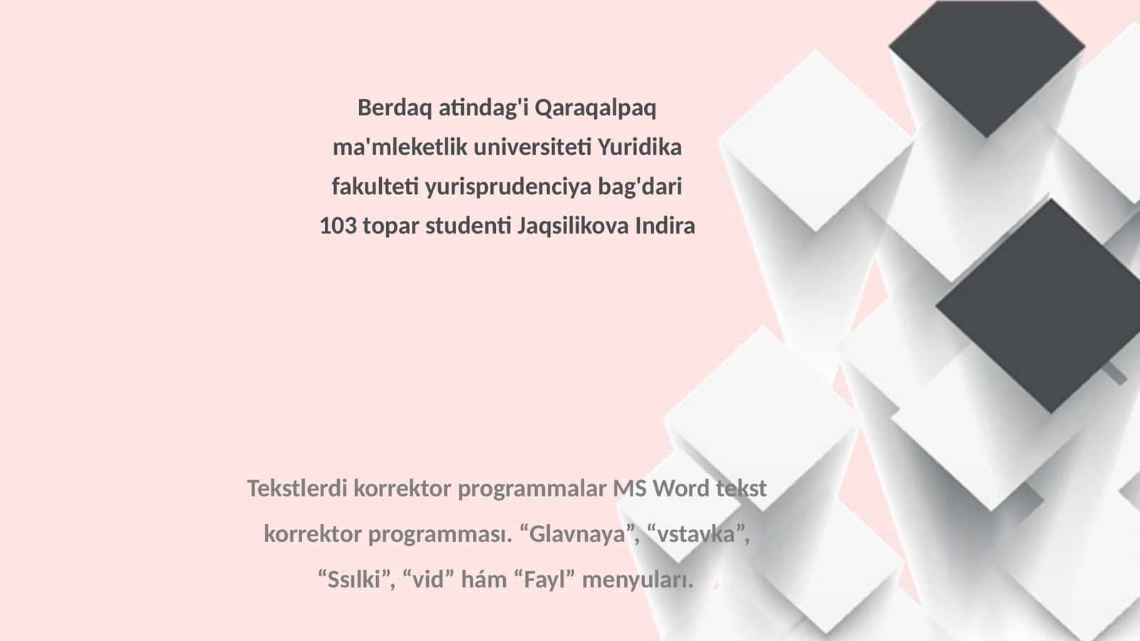 Microsoft Word - Windows ortalıǵında islew ushın mólsherlengen Microsoft Office quramına kiretuǵın programmalardan biri bolıp, onı tekst redaktorı dep ataydı 1