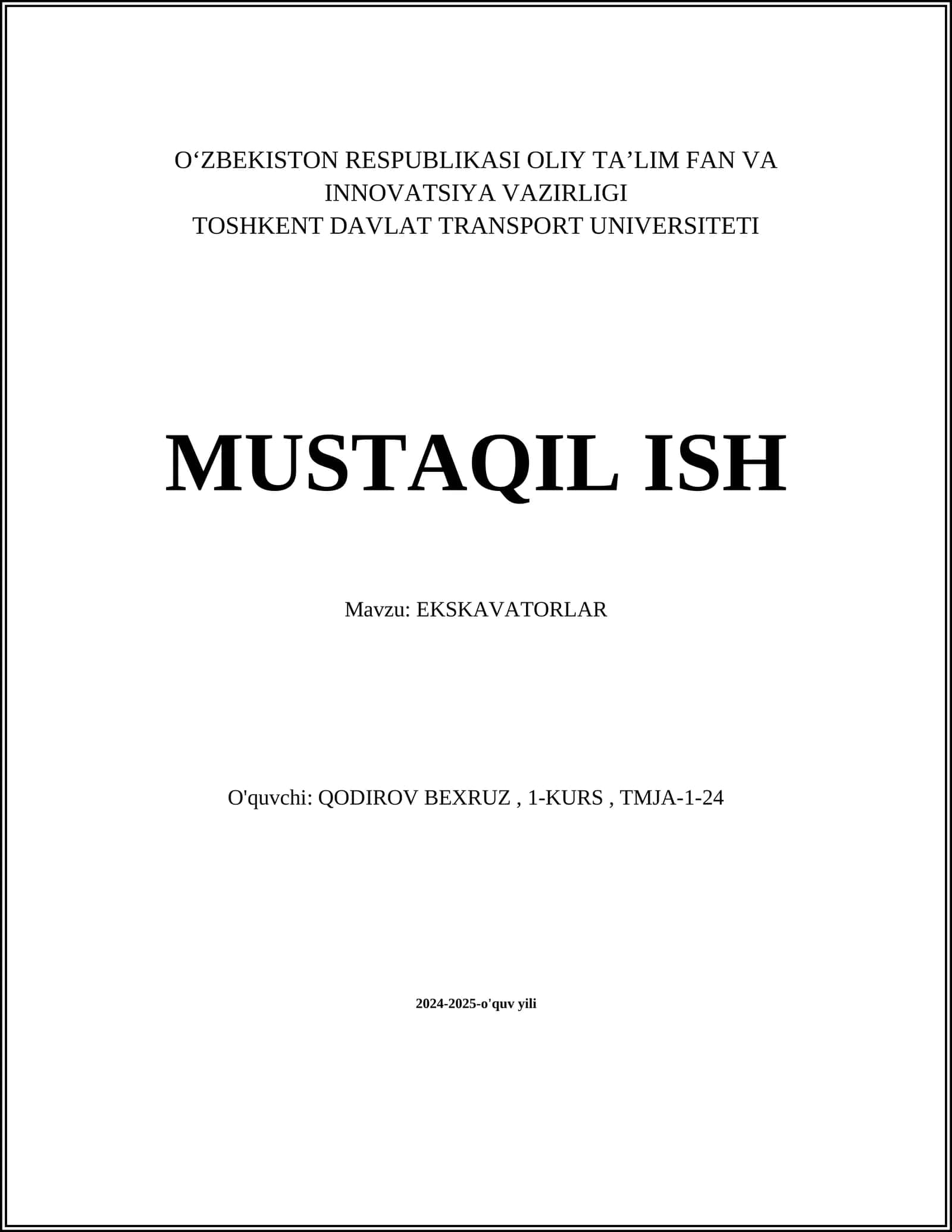 Ekskavatorlar 1