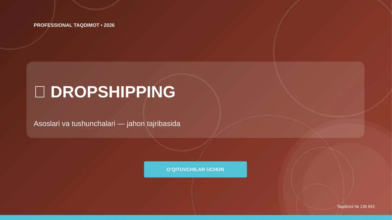 Dropshipping: asoslari va tushunchalari (jahon tajribasida) [o'qituvchilar uchun] 1