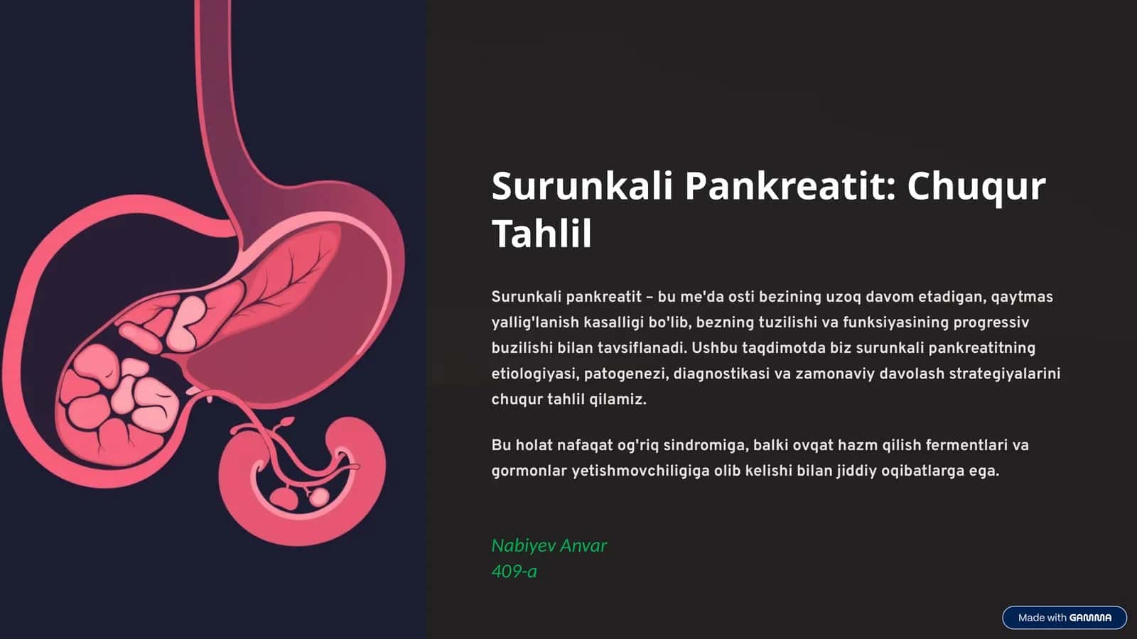 Surunkali Pankreatit: Chuqur Tahlil 1