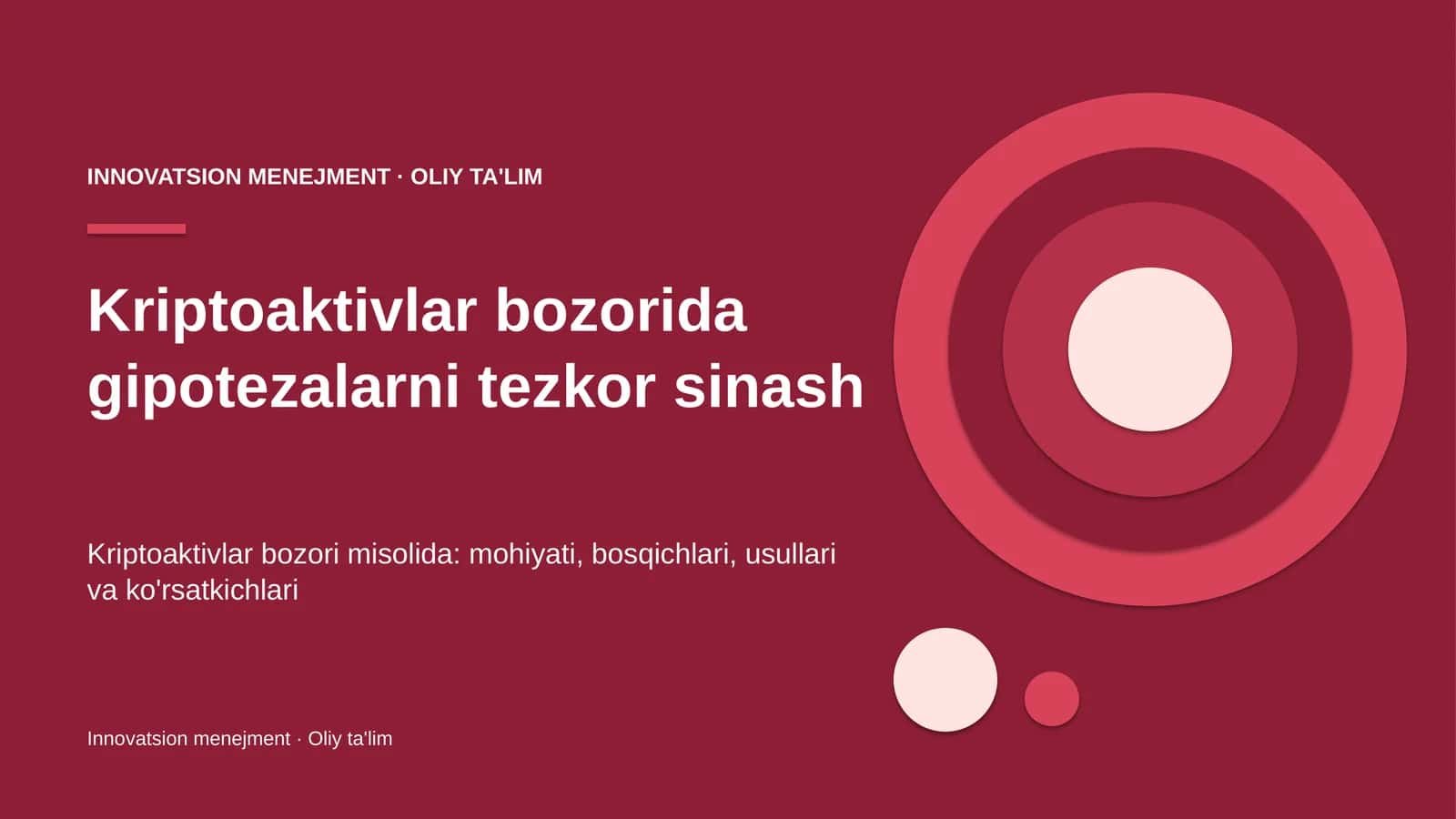 Kriptoaktivlar bozorida gipotezalarni tezkor sinash 1