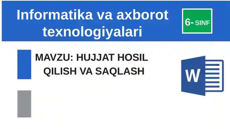 Word dasturida ishlash