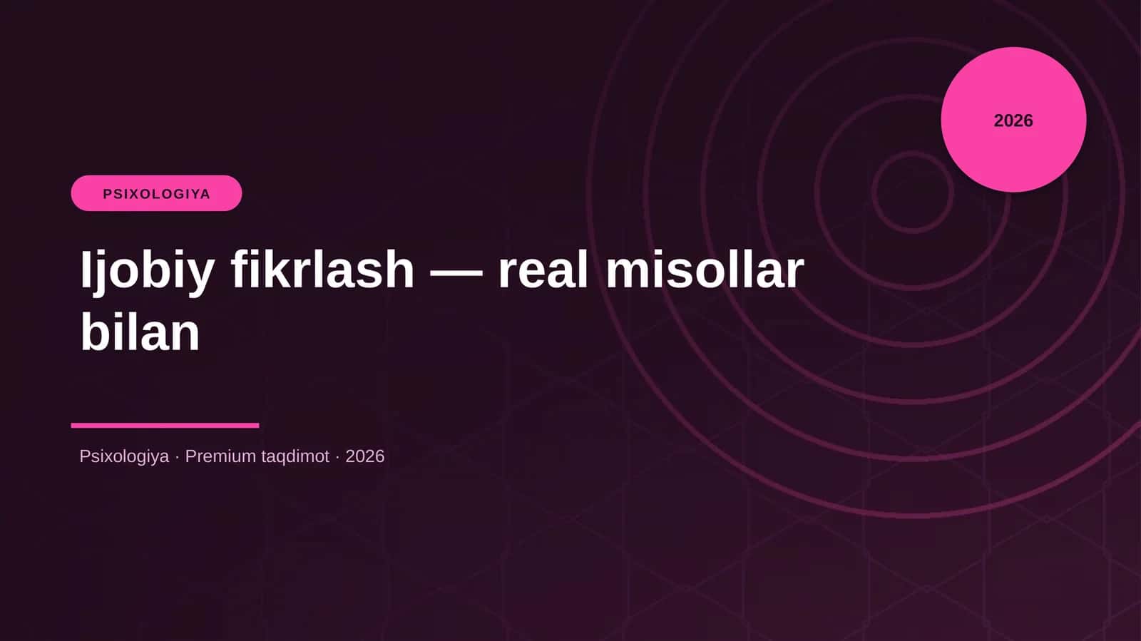Ijobiy fikrlash — real misollar bilan 1