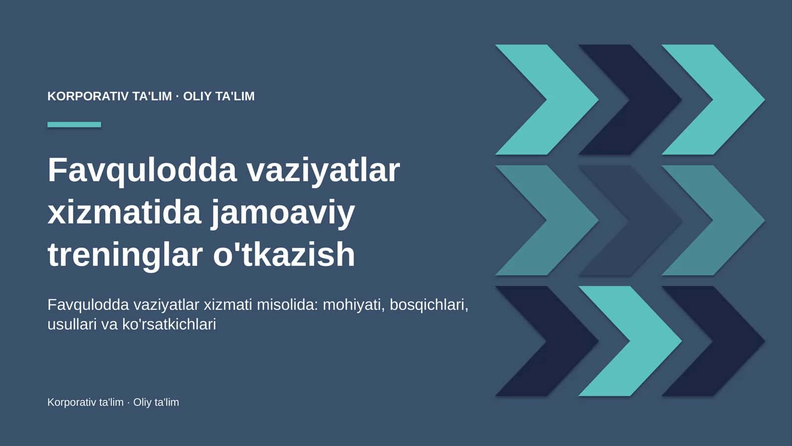 Favqulodda vaziyatlar xizmatida jamoaviy treninglar o'tkazish 1