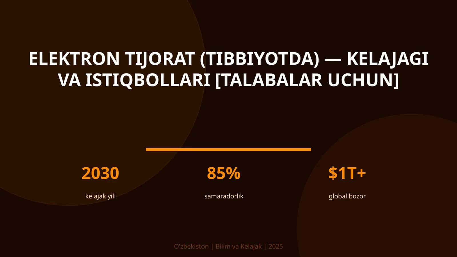 Elektron tijorat (tibbiyotda) — kelajagi va istiqbollari [talabalar uchun] 1