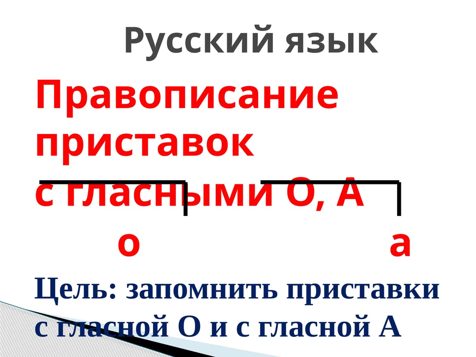 Правописание приставок с гласными О, А 1