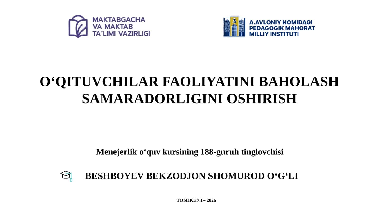 Menejerlik o‘quv kursi 188-guruh 1