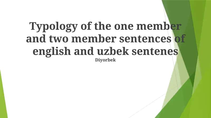 Sentences in English and Uzbek 1