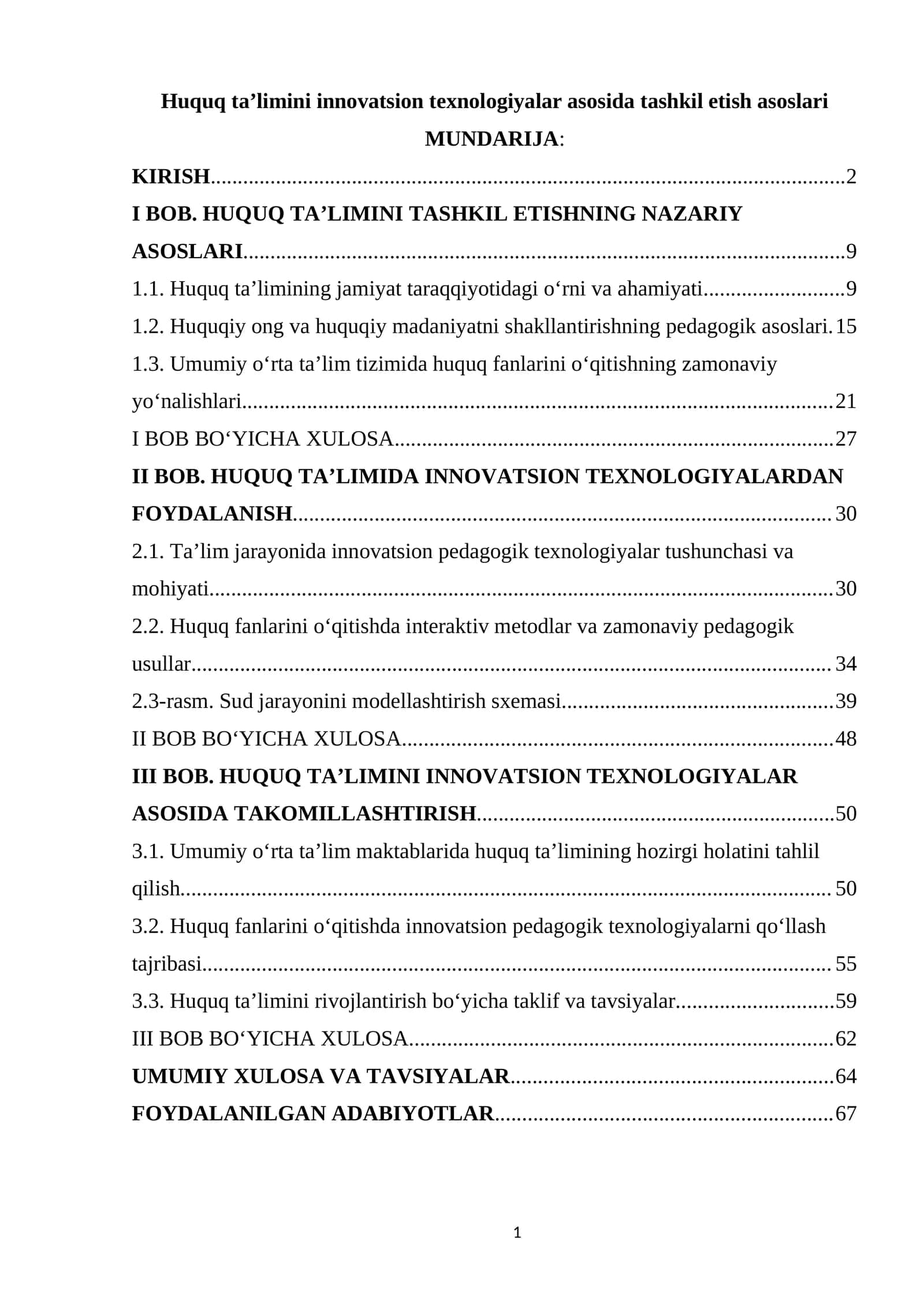 Huquq ta’limini innovatsion texnologiyalar asosida tashkil etish asoslari 1