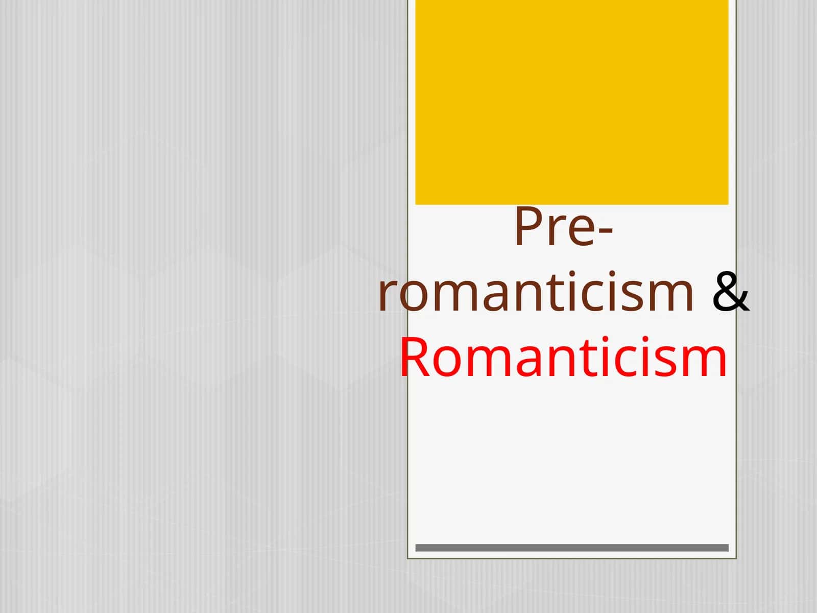 Pre-romanticism 1