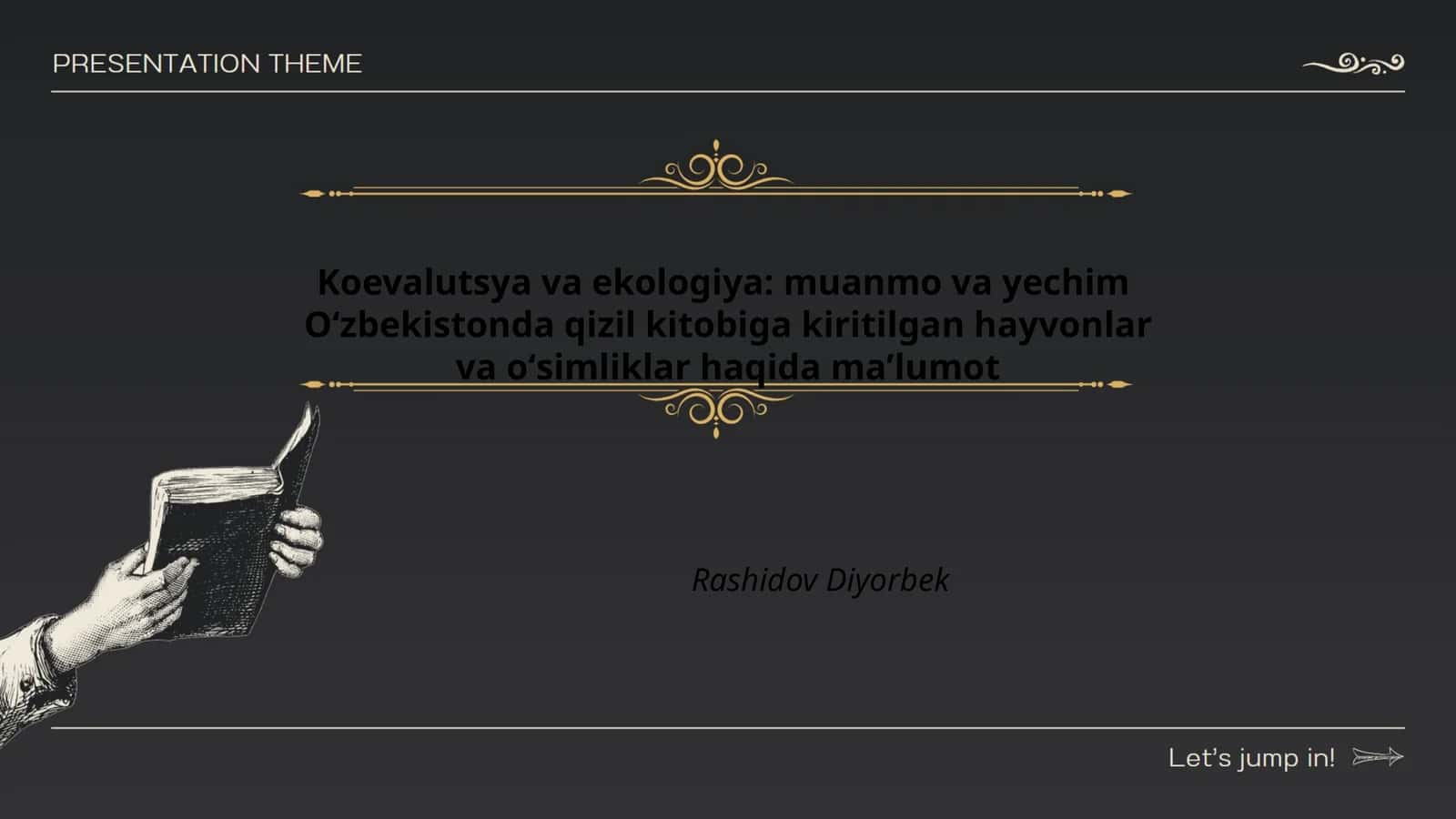 Koevalutsya va ekologiya: muanmo va yechim Oʻzbekistonda qizil kitobiga kiritilgan hayvonlar va oʻsimliklar haqida maʼlumot 1