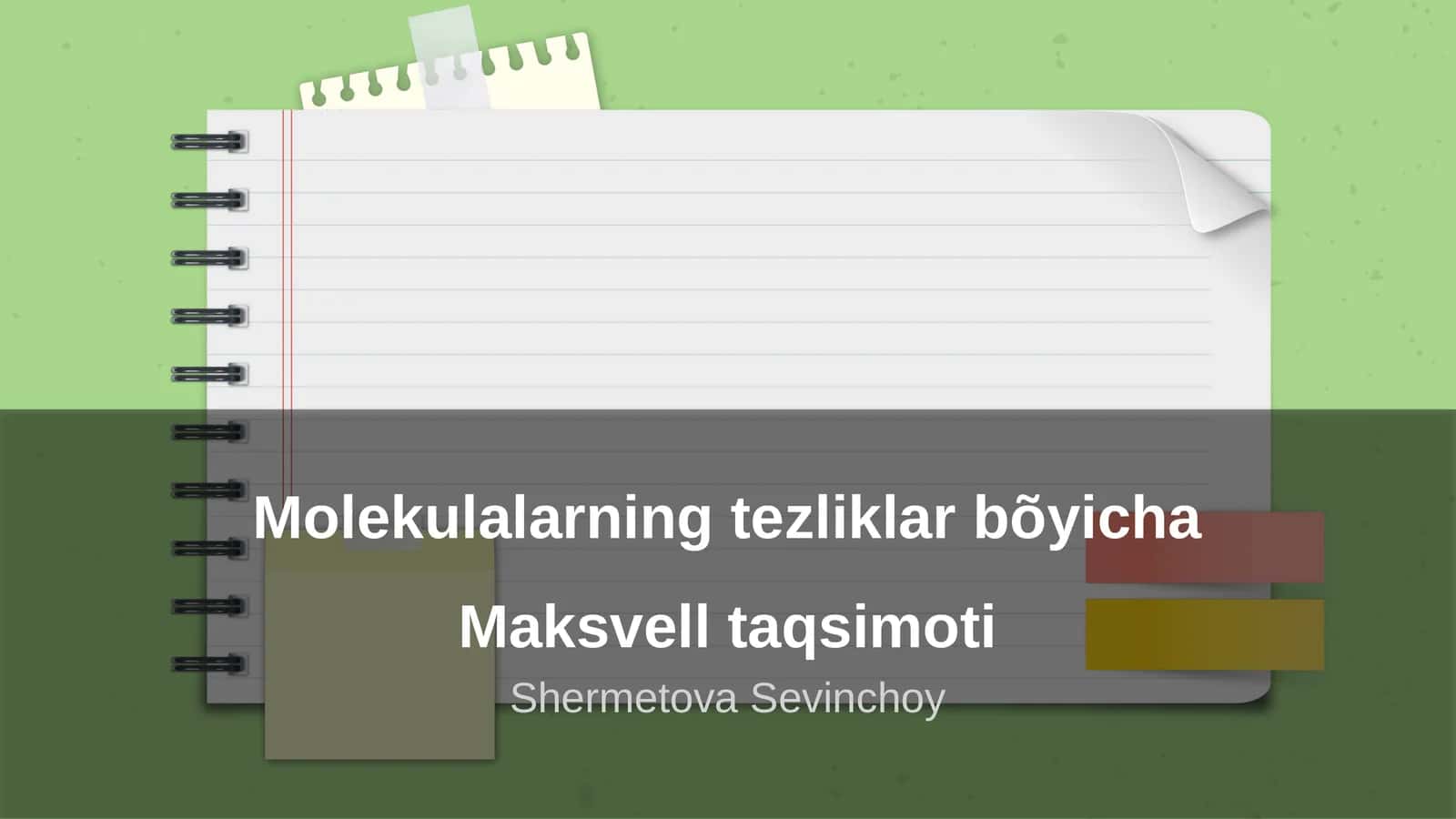 Molekulalarning tezliklar bõyicha Maksvell taqsimoti 1