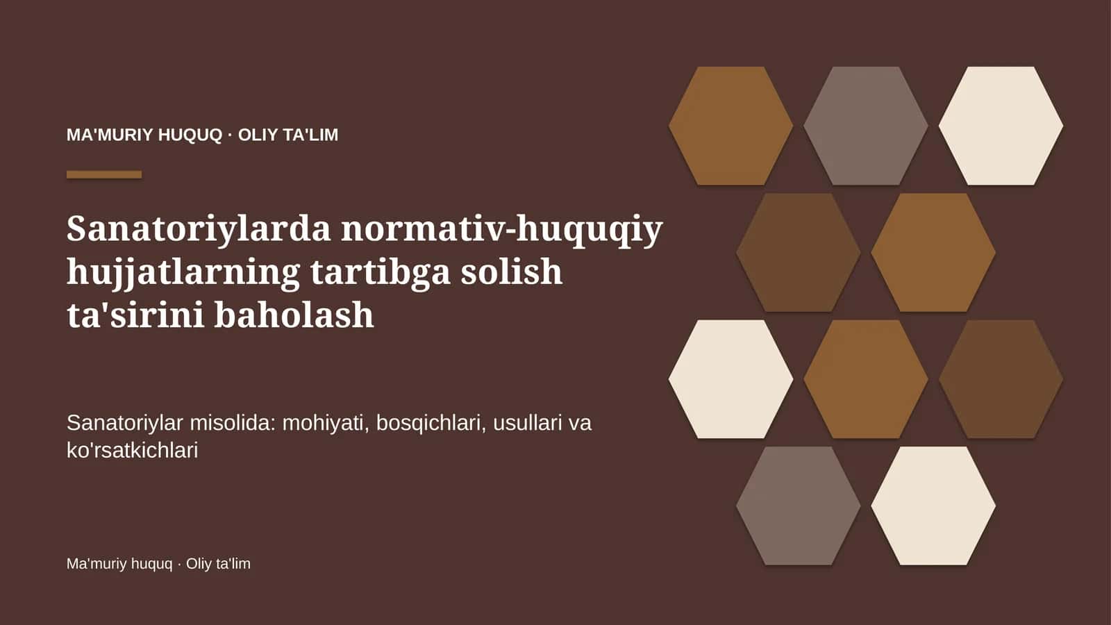 sanatoriylarda normativ huquqiy hujjatlarning tartibga solish ta'sirini baholash 5707 1