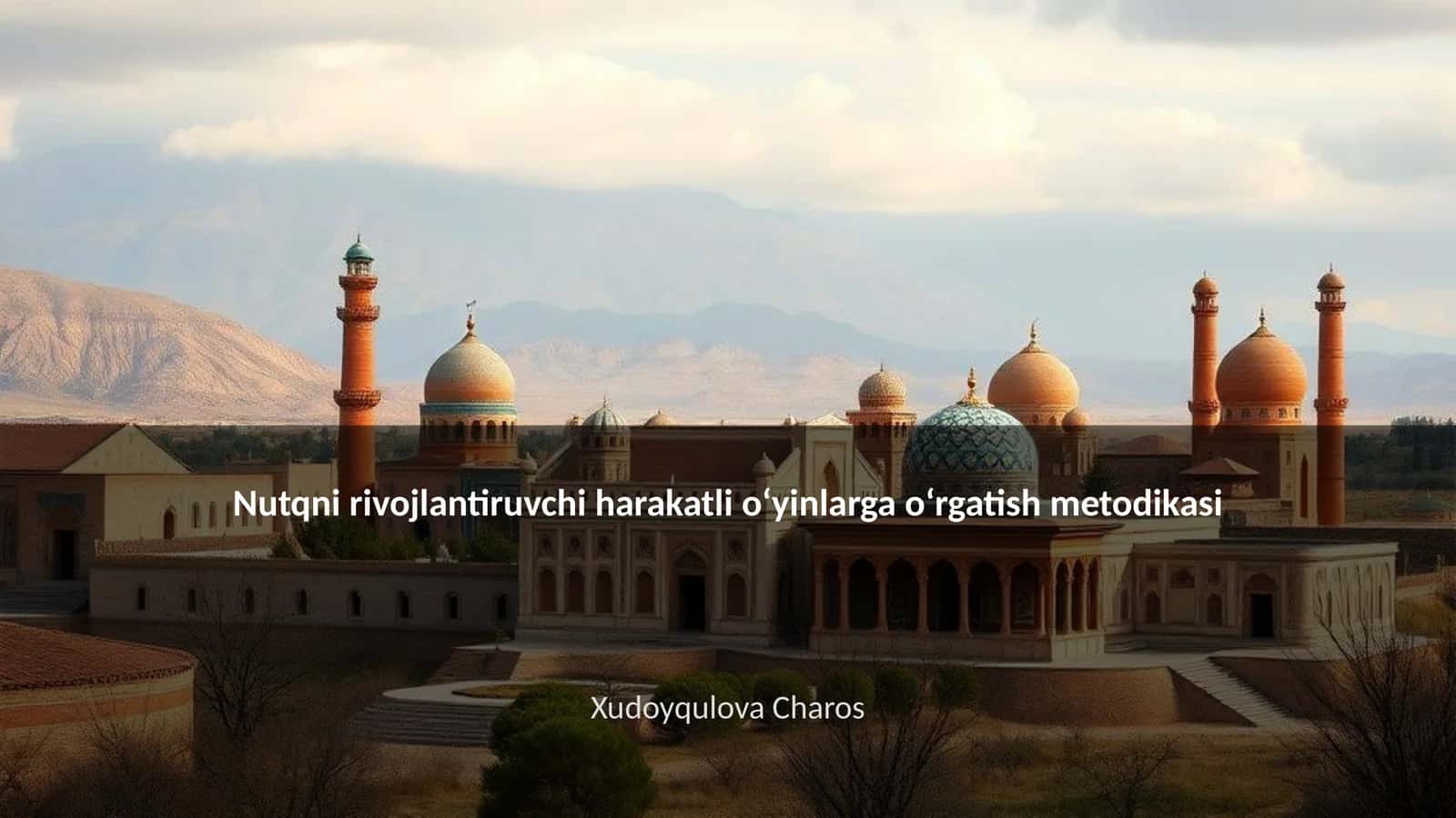 Nutqni rivojlantiruvchi harakatli oʻyinlarga oʻrgatish metodikasi 1