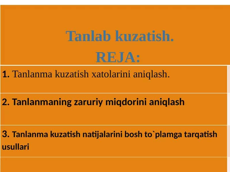 Tanlab kuzatish 1