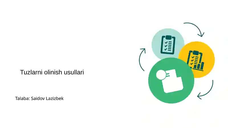 Tuzlarni olinish usullari