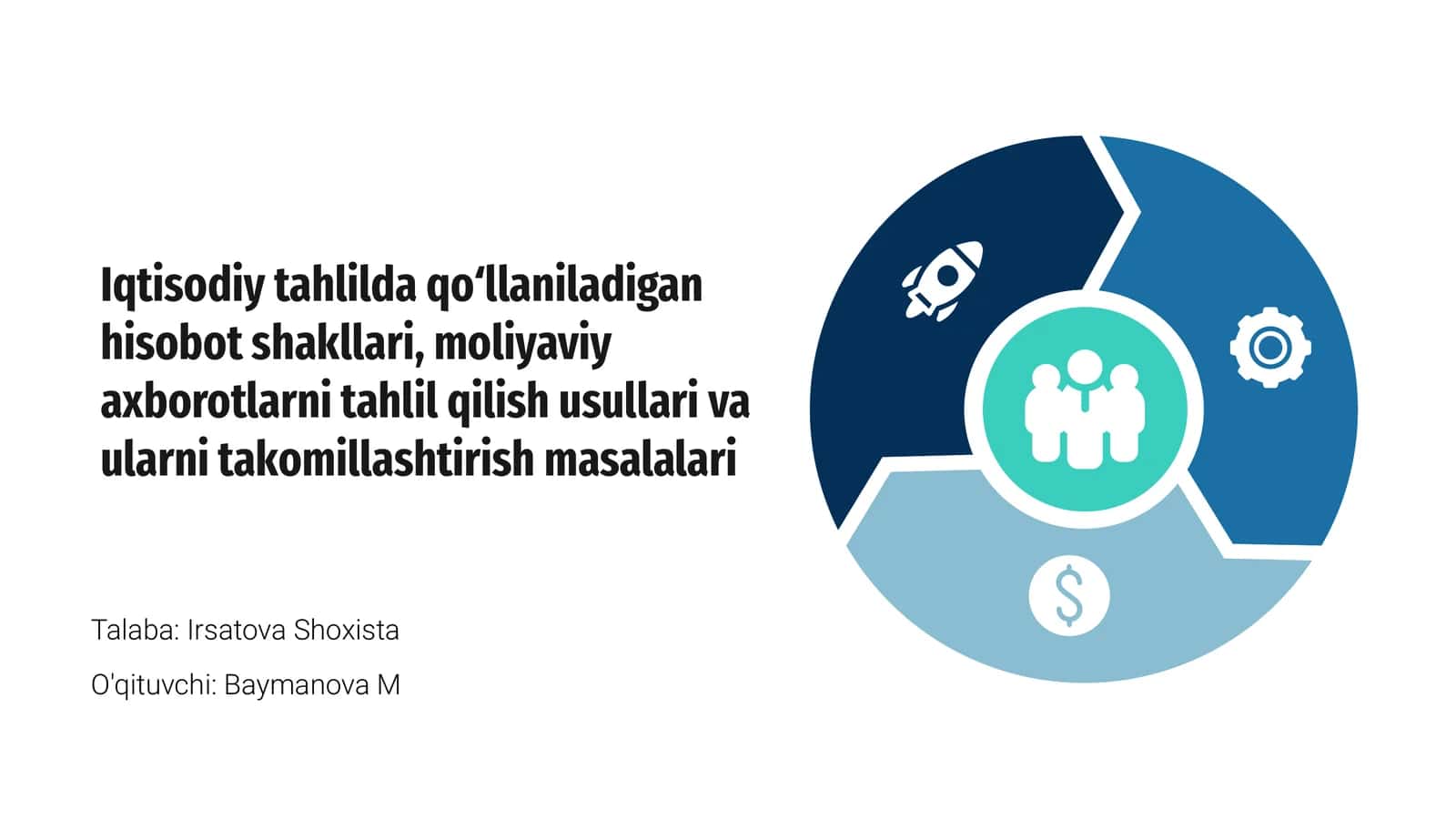 Iqtisodiy tahlilda qoʻllaniladigan hisobot shakllari, moliyaviy axborotlarni tahlil qilish usullari va ularni takomillashtirish masalalari 1