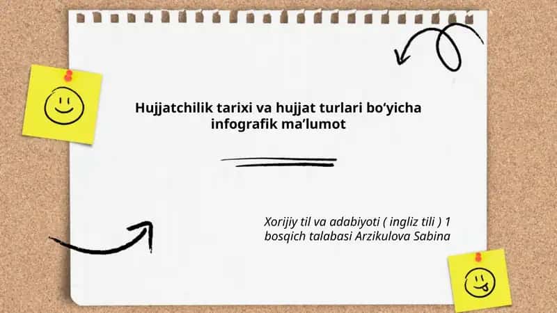 Hujjatchilik tarixi va hujjat turlari bo‘yicha infografik ma’lumot 1